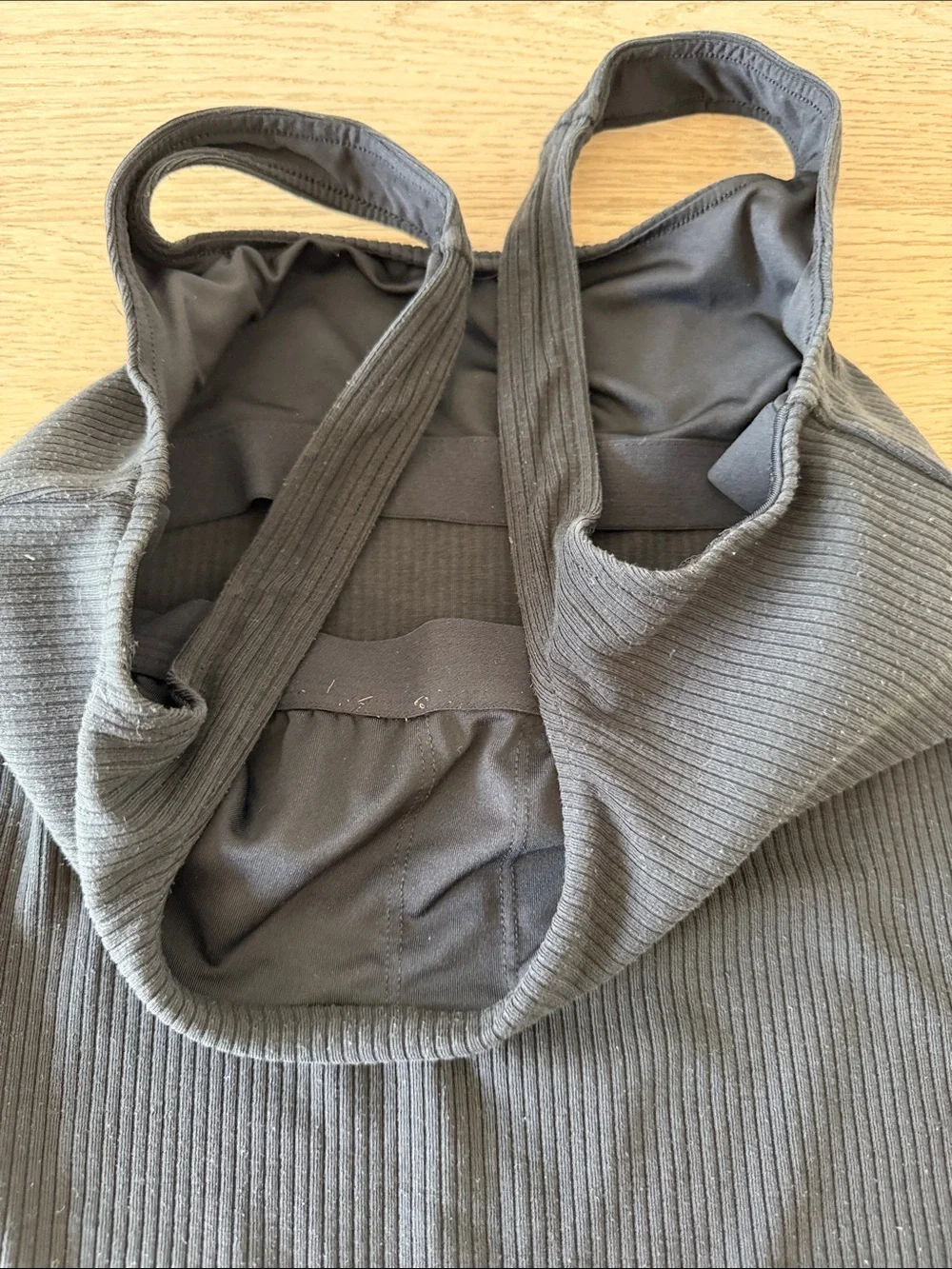 ALO Yoga Black Ribbed Square Neck Tank